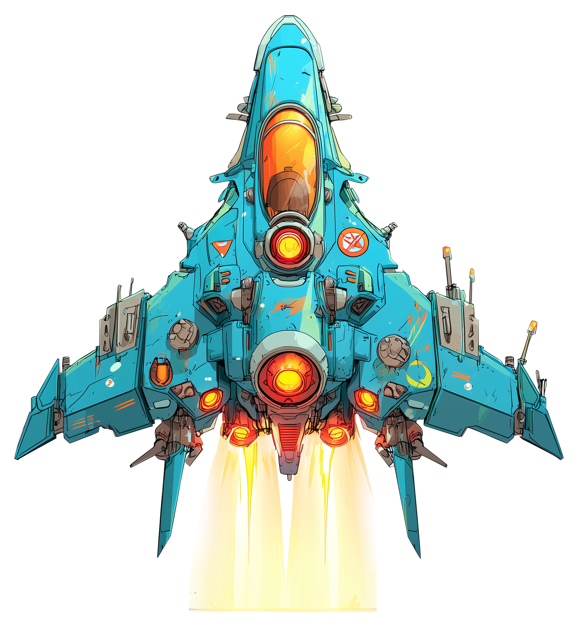 Preview for Futuristic-fighter-jet-pixel-art-spaceship-sticker-a4565