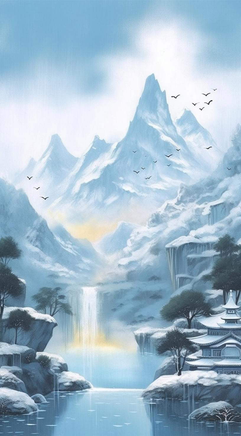Preview for Serene-winter-landscape-ai-phone-background-5c04c