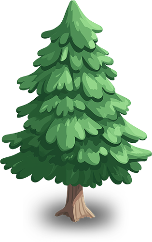 Preview for Cartoon-evergreen-tree-illustration-flora-sticker-caafc