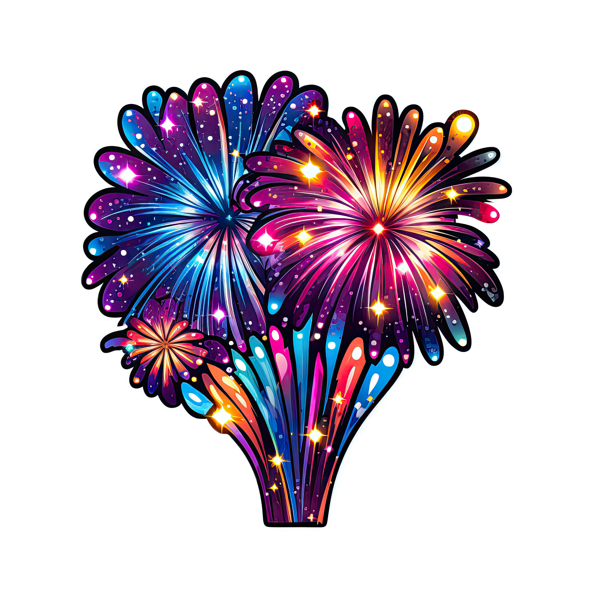Preview for Colorful-fireworks-illustration-art-sticker-f852d