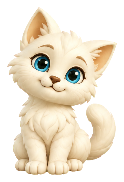 Preview for 3d Kitten Pals Ivory Kitten