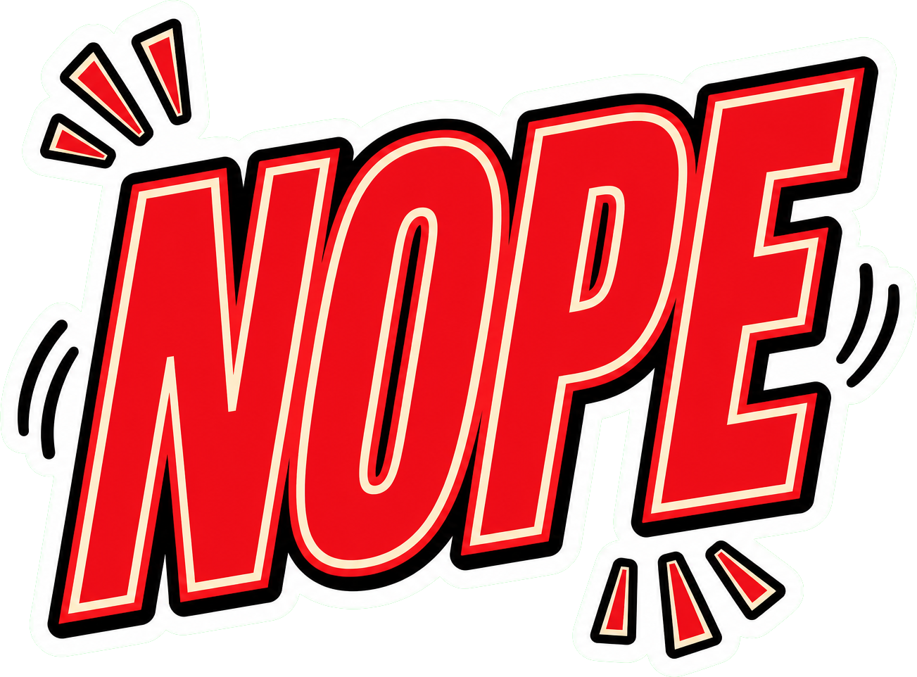 Preview for Nope Text Sticker Graphic