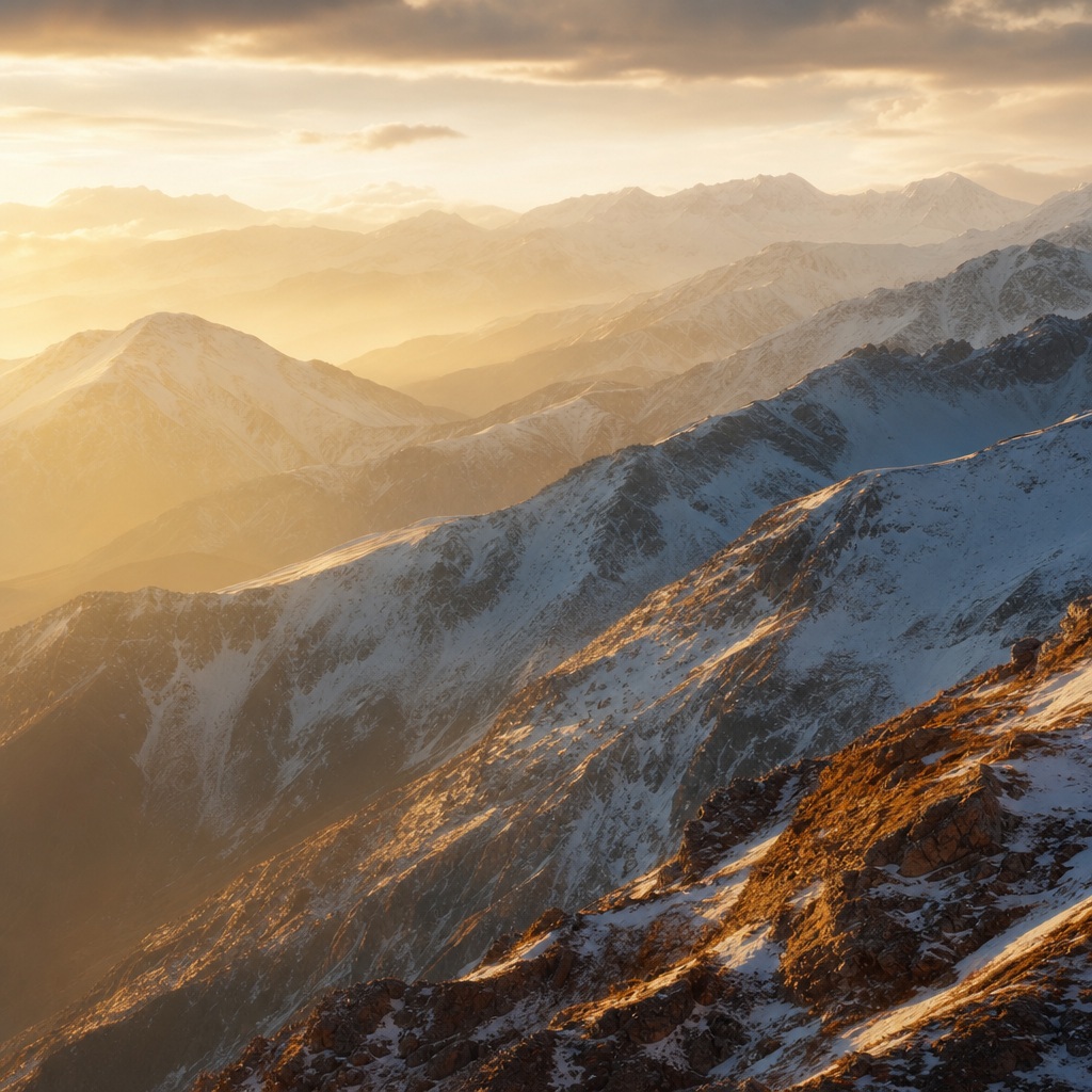 Preview for Golden Alpine Dawn Mountains Background