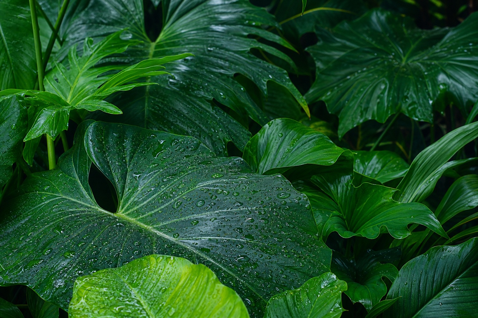 Preview for Tropical Leaf Rain Background