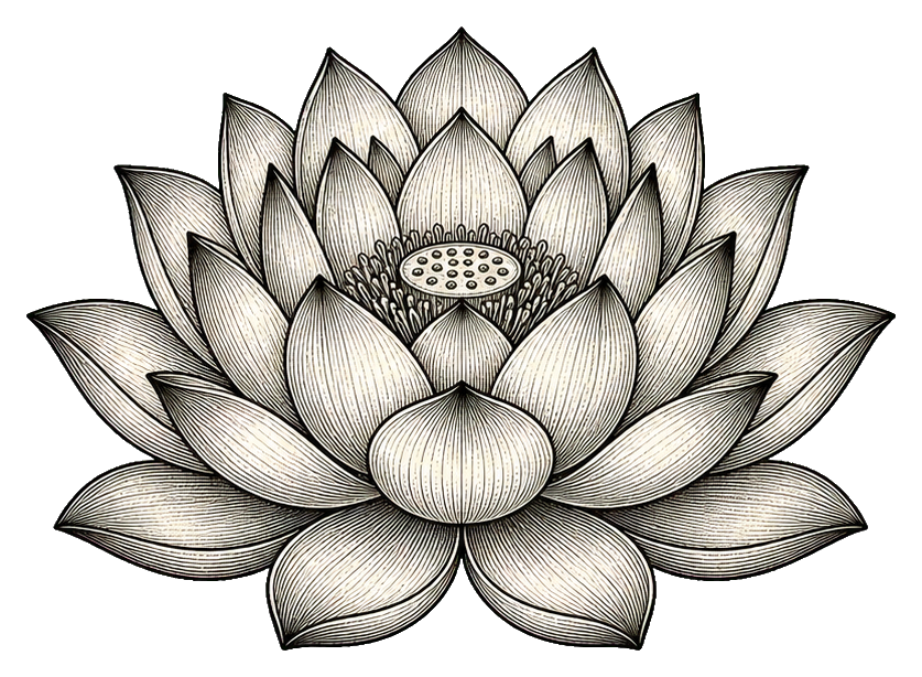 Preview for Ink Engraving Lotus Flower Sticker