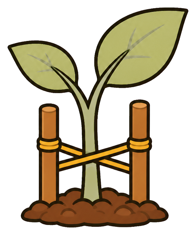 Preview for Growing Sprout With Support Stakes Sticker