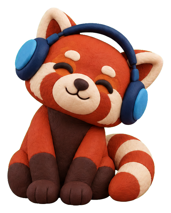 Preview for Clay Red Panda Music Lover