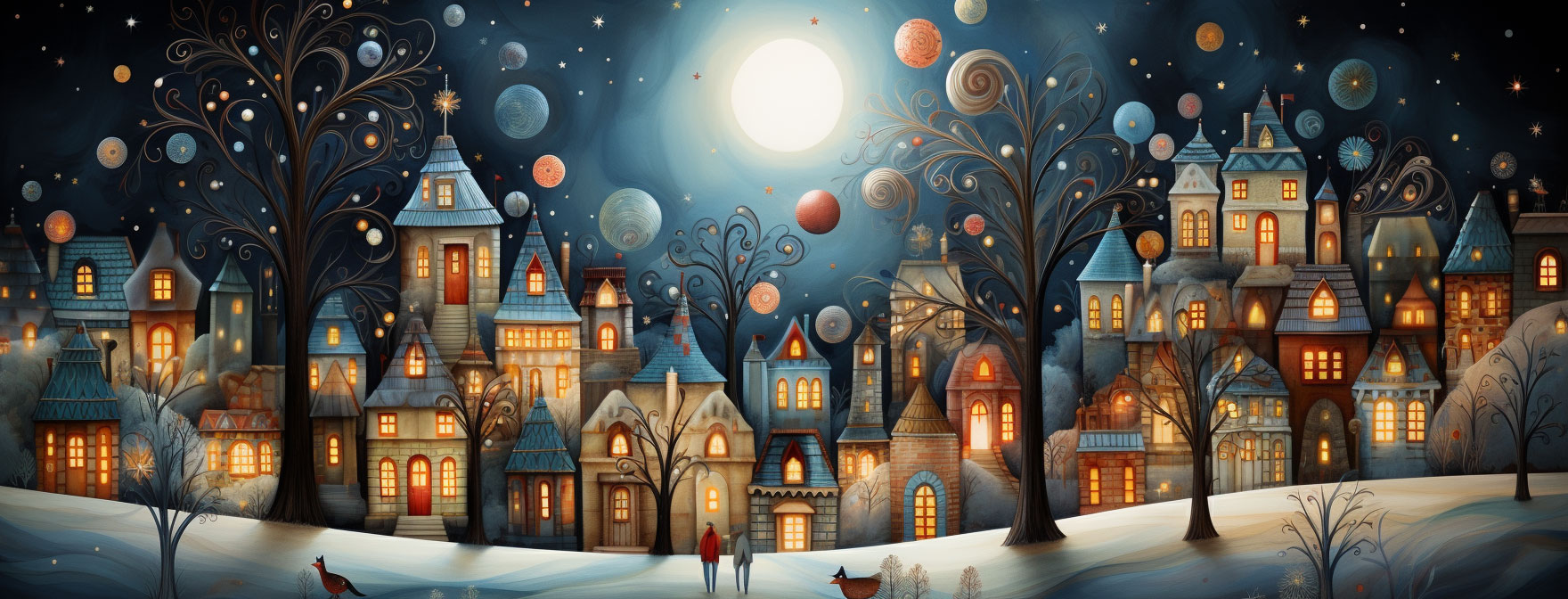Preview for Whimsical-winter-village-illustration-christmas-cover-background-80a5e
