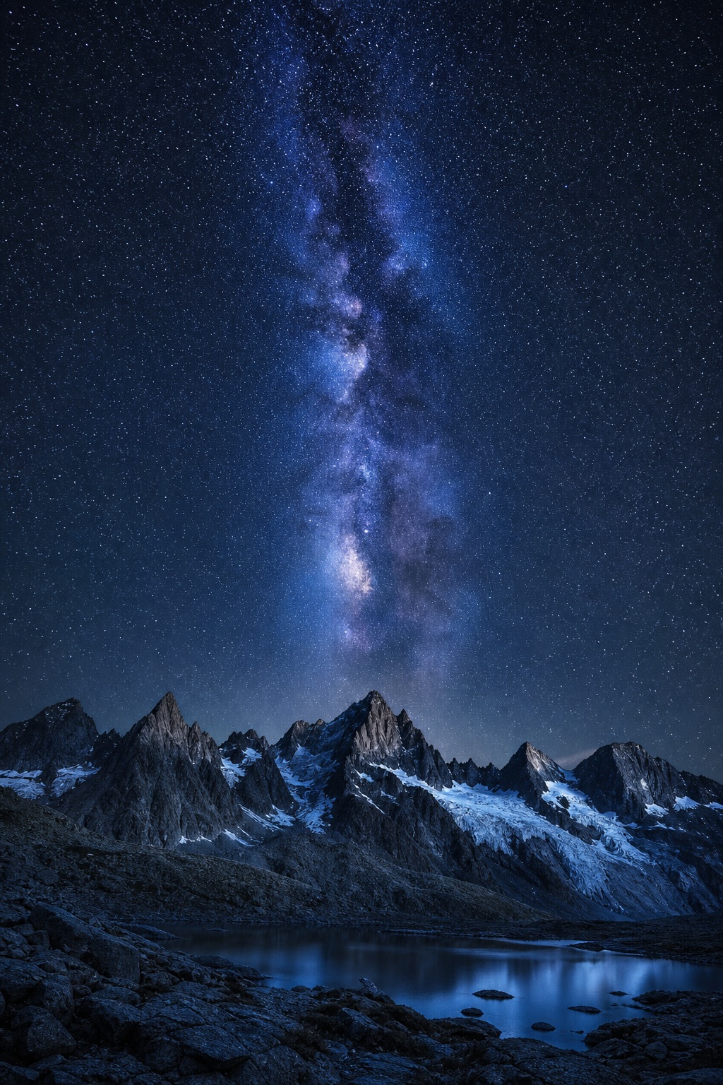 Preview for Milky Way Mountains Night Sky Stock Background
