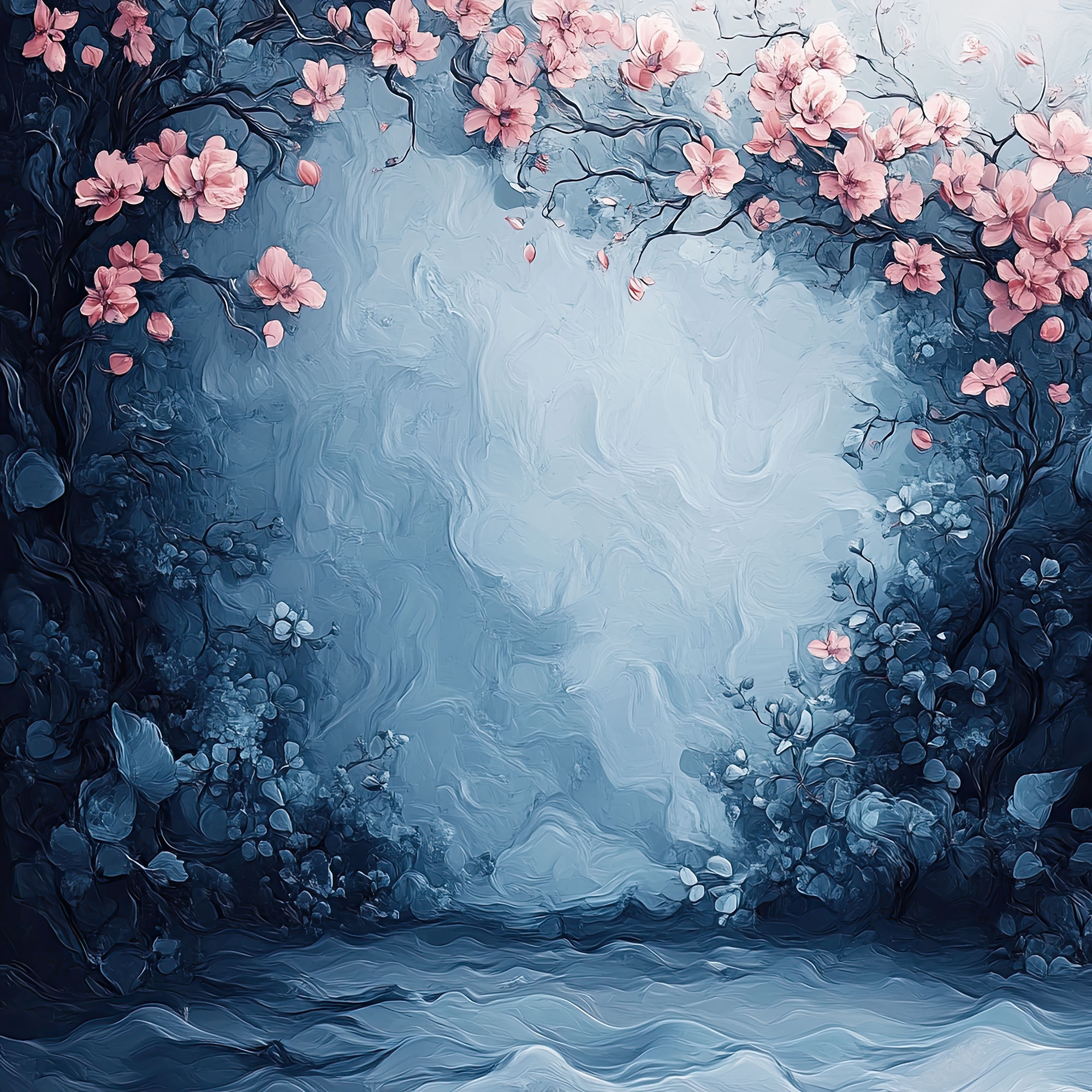 Preview for Serene-floral-landscape-art-simple-backdrop-background-f8a3d