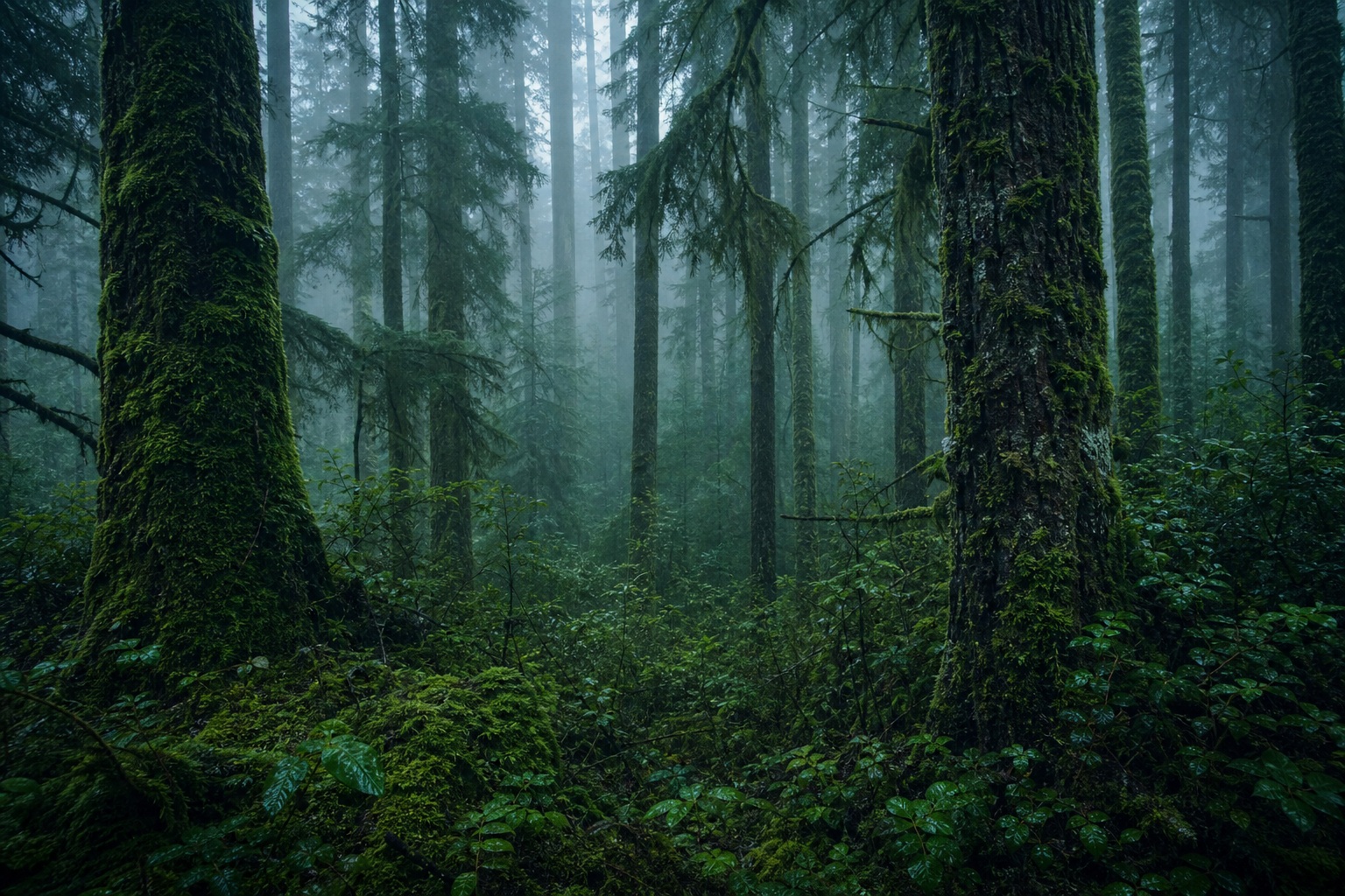 Preview for Deep Green Mossy Forest Background