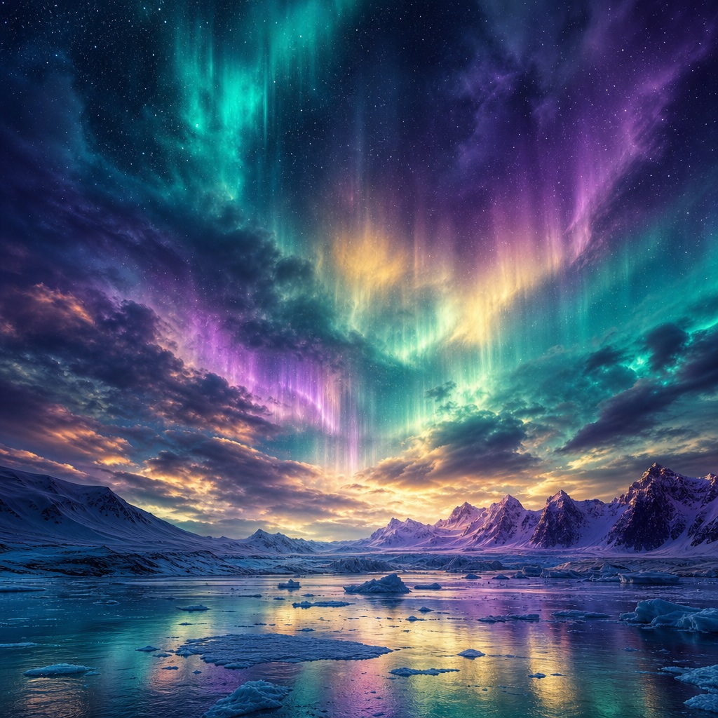 Preview for Aurora Sky Glow Stock Background
