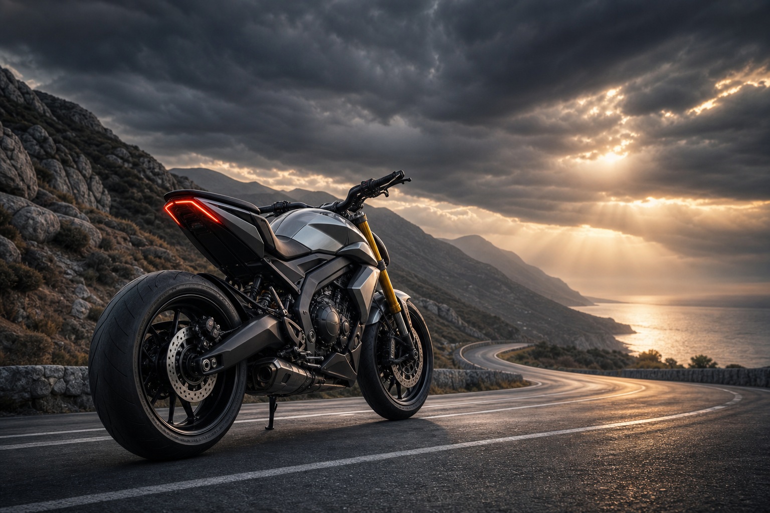 Preview for Motorcycle Stormlight Stock Background