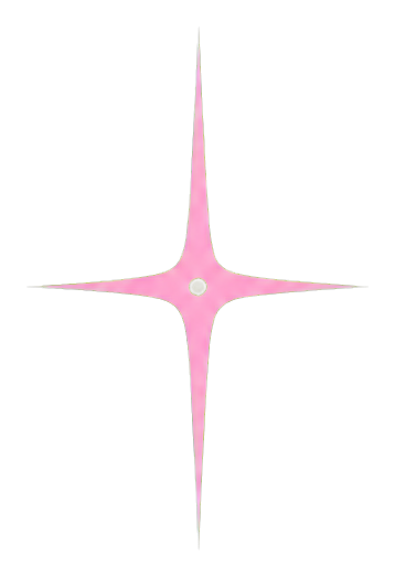 Pink minimal four-point sparkle with a small center dot