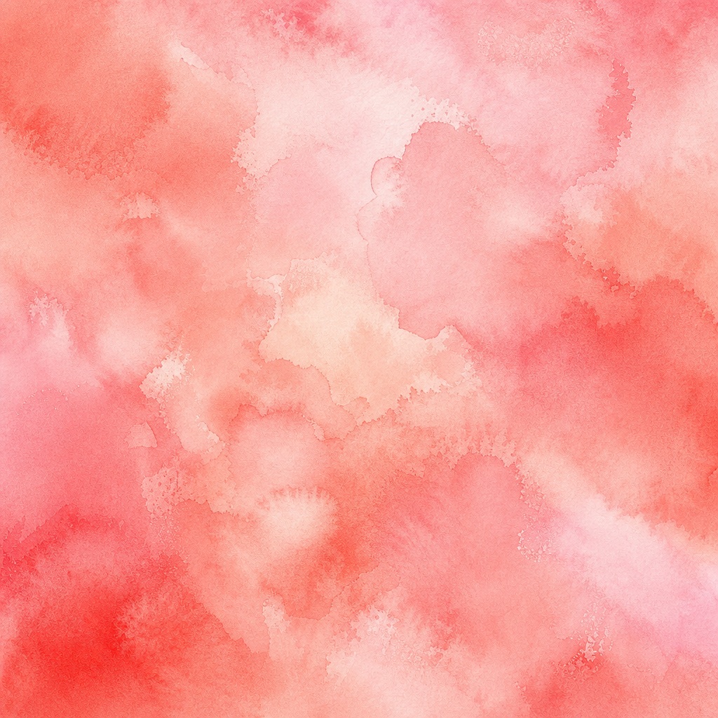 Soft square coral watercolor wash with layered pink and peach tones