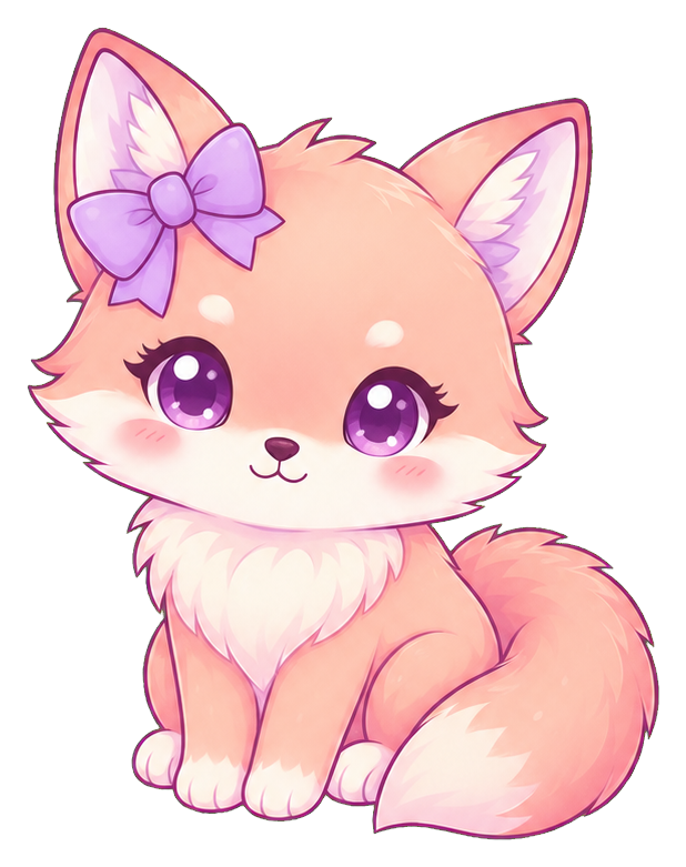 Preview for Peach Fox Sticker For Cute Designs