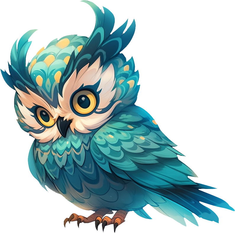 Preview for Blue-owl-illustration-owls-sticker-b3149