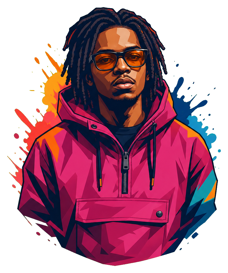Preview for Locs Amber Glasses Portrait Sticker