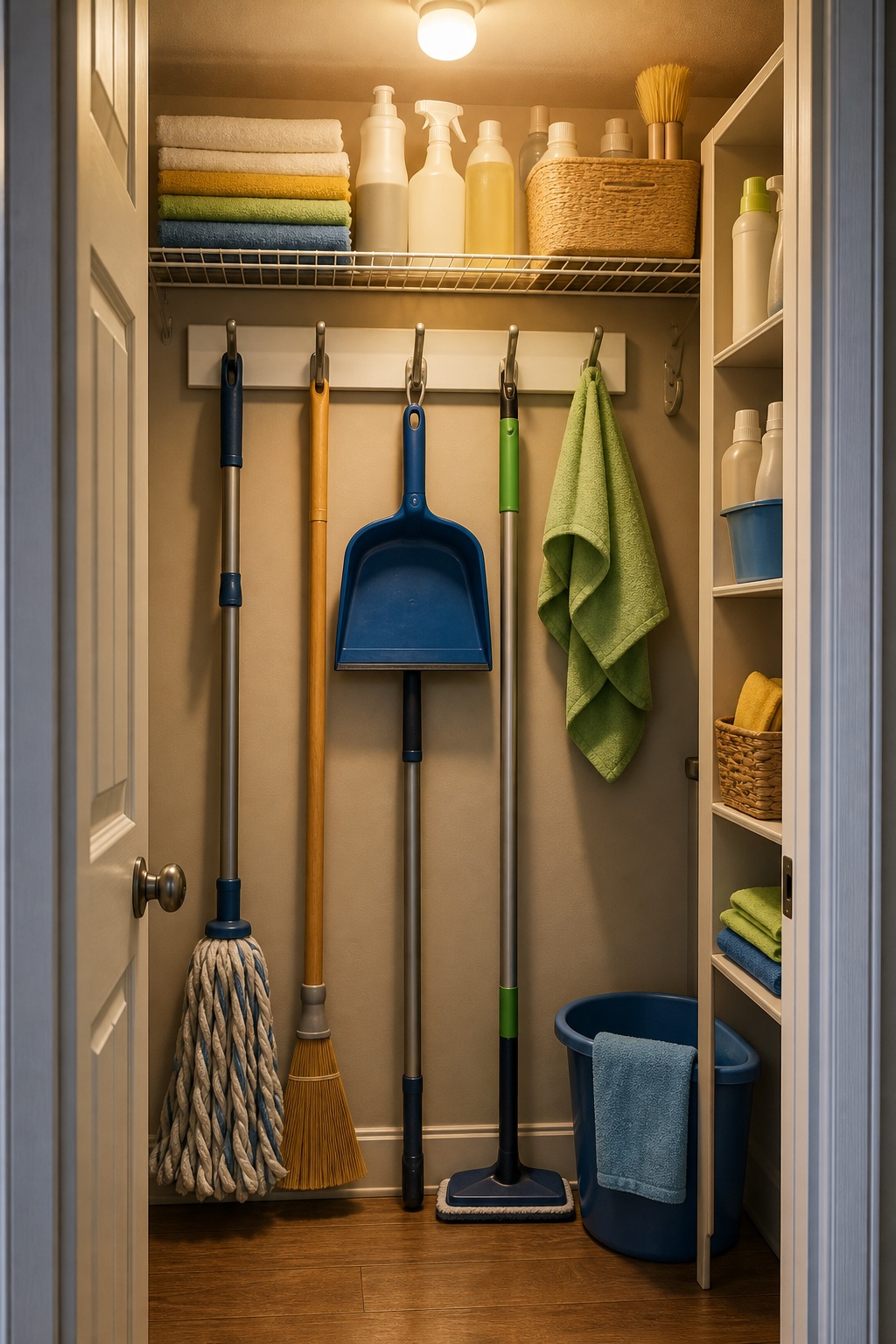 Preview for Organized Closet With Cleaning Supplies Background