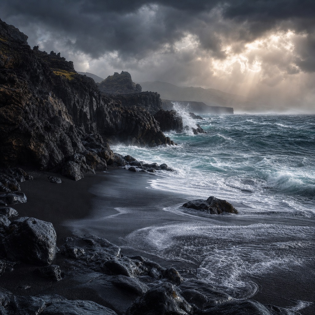 Preview for Black Sand Coast Stock Background