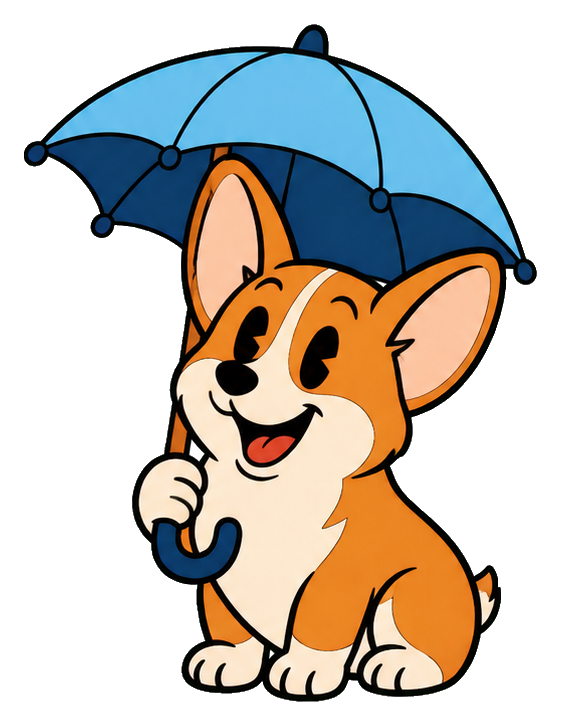 Preview for Vintage Corgi Rainy Day Pup