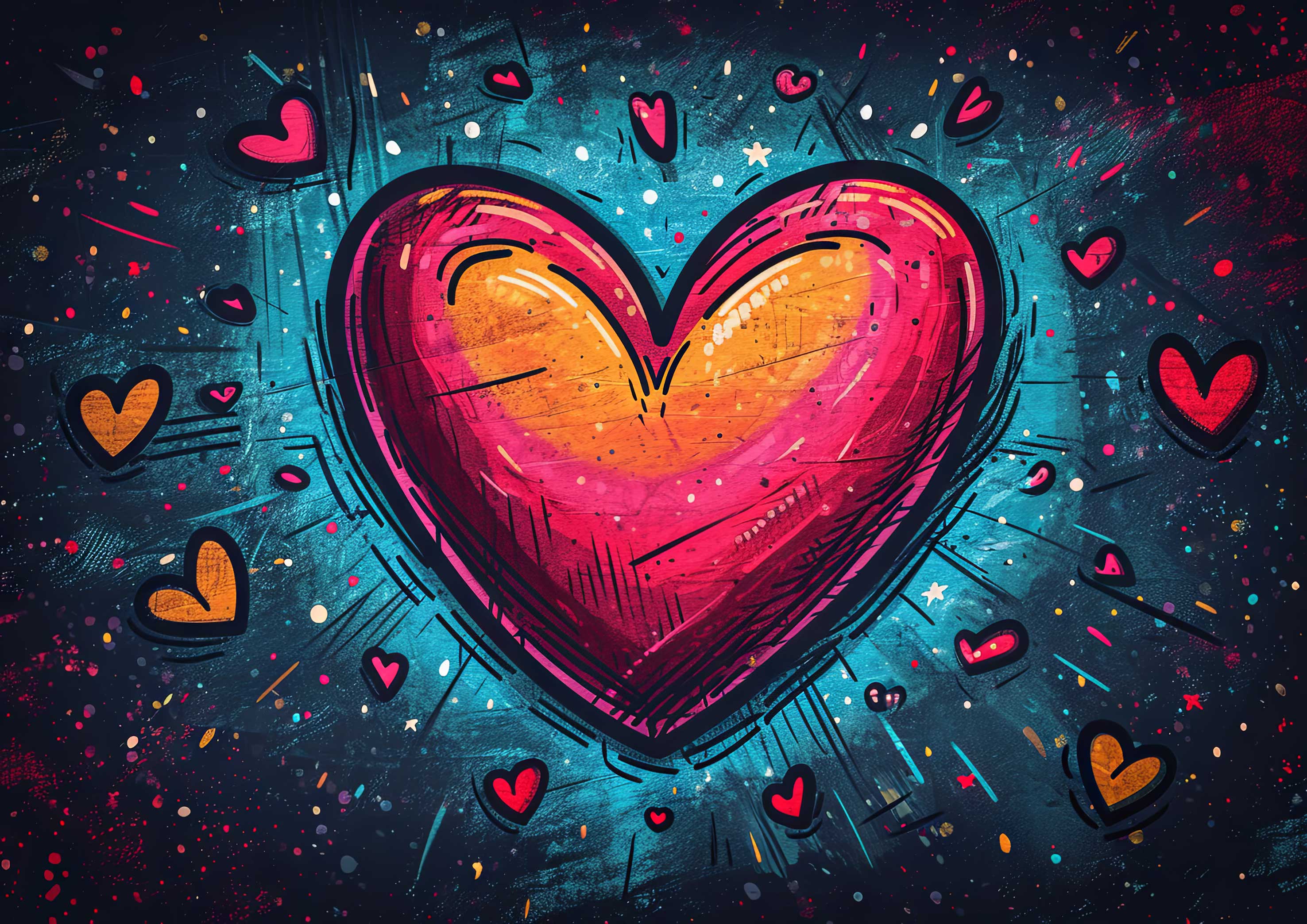 Preview for Vibrant-heart-art-illustration-love-background-95d27