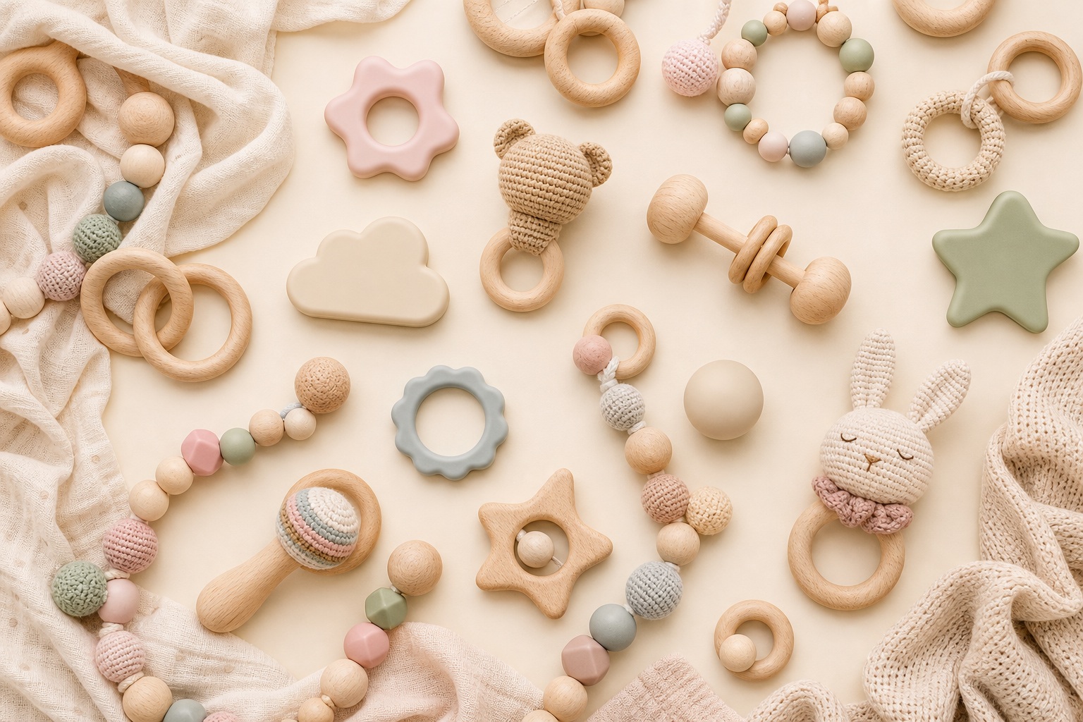 Preview for Pastel Baby Nursery Flatlay Background