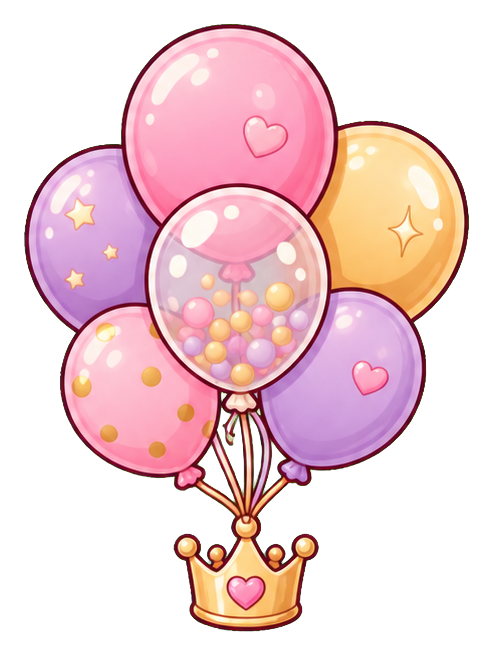 Preview for Crown Balloon Cluster Sticker