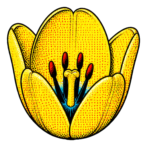 Preview for Retro Halftone Yellow Tulip Sticker