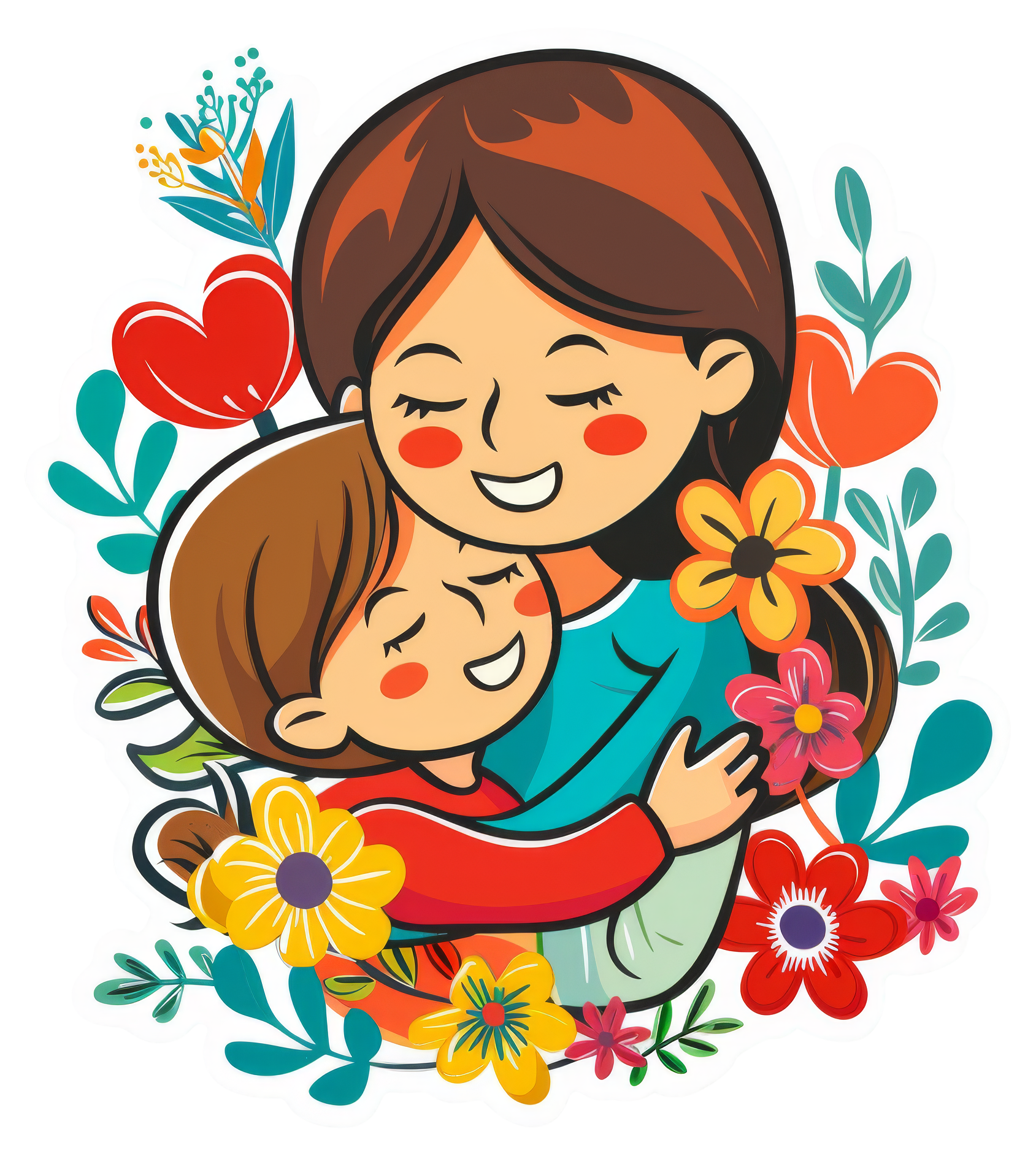 Preview for Mother-child-cartoon-illustration-mothers-day-sticker-b727c