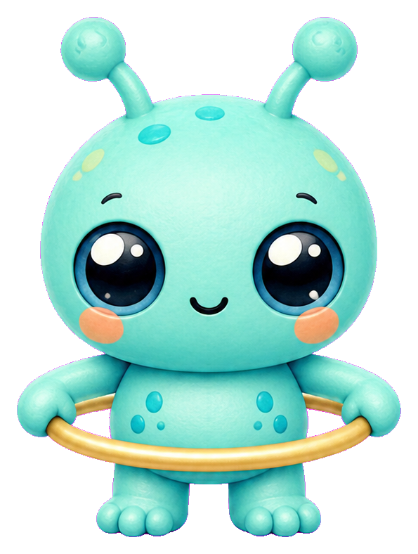 Preview for Aqua Kawaii Alien Sticker