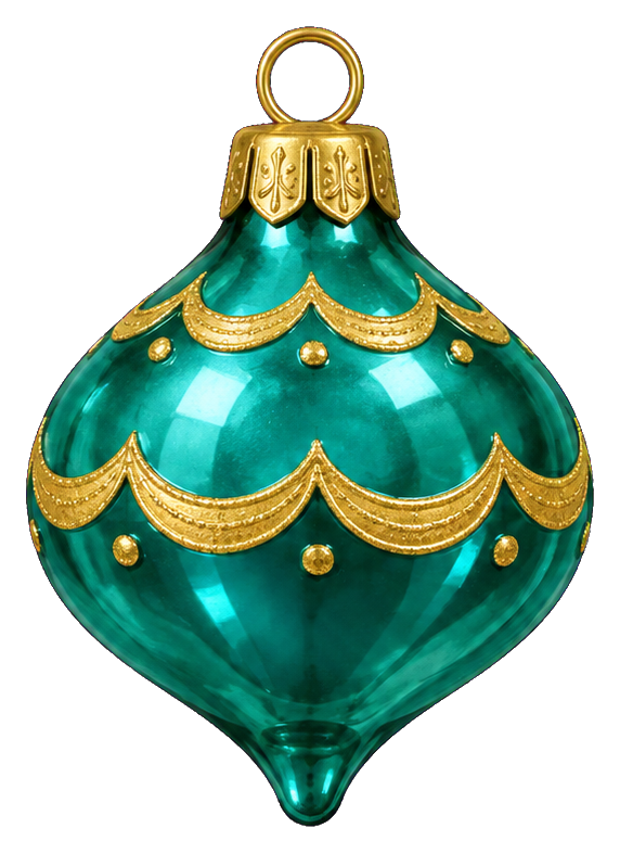 Preview for Teal Teardrop Christmas Ornament