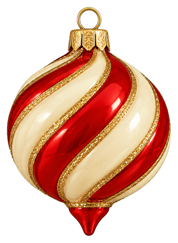 Preview for Striped Finial Christmas Ornament