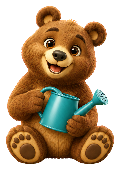 Preview for 3d Garden Animals Bear With Watering Can