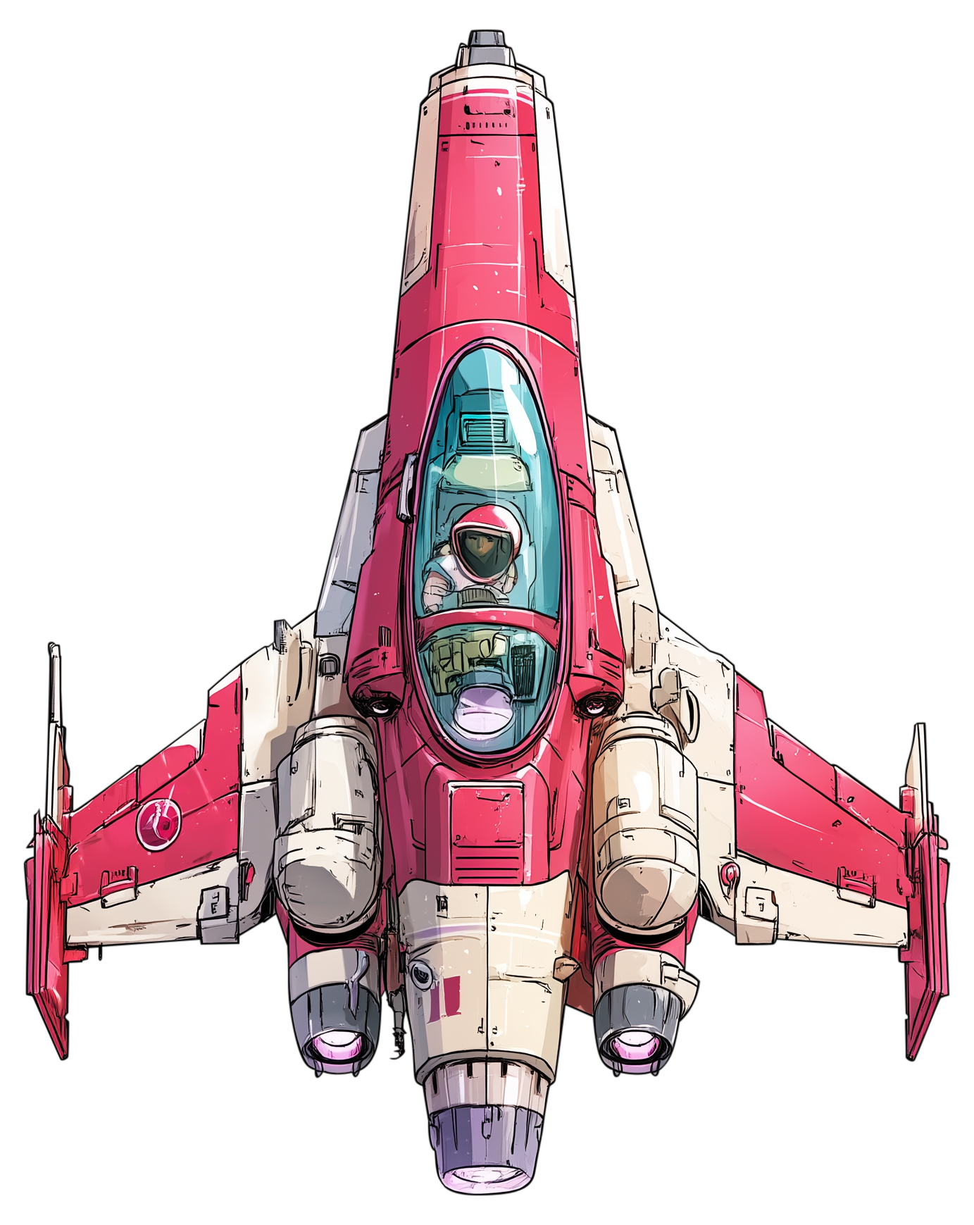 Preview for Red-fighter-jet-illustration-spaceship-sticker-d3c00