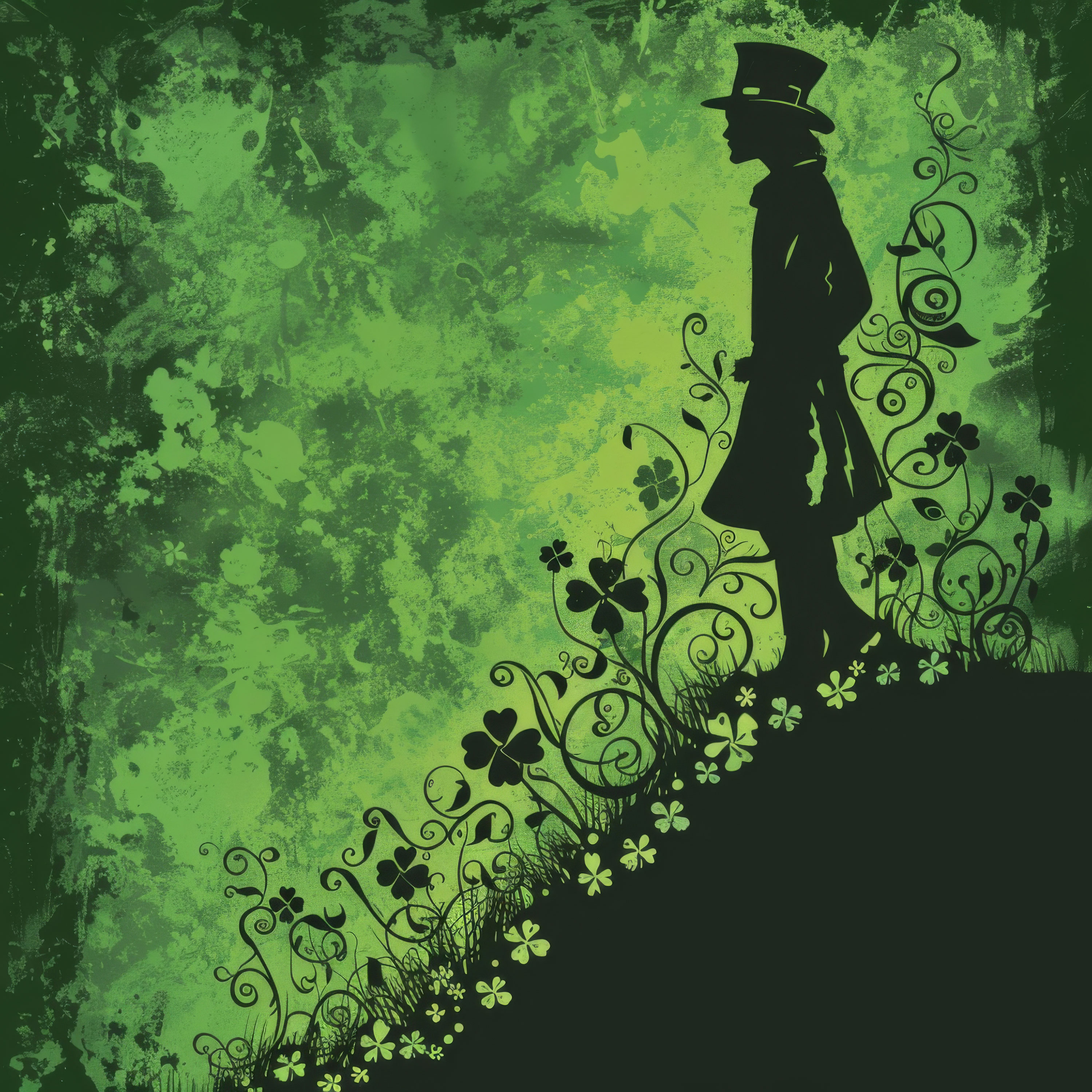 Preview for Top-hat-gentleman-silhouette-st-patricks-background-85b27
