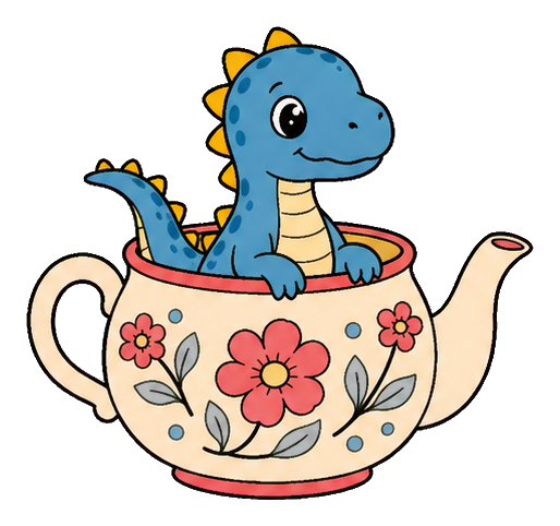 Preview for Dinosaur Teapot Sticker For Fun Designs