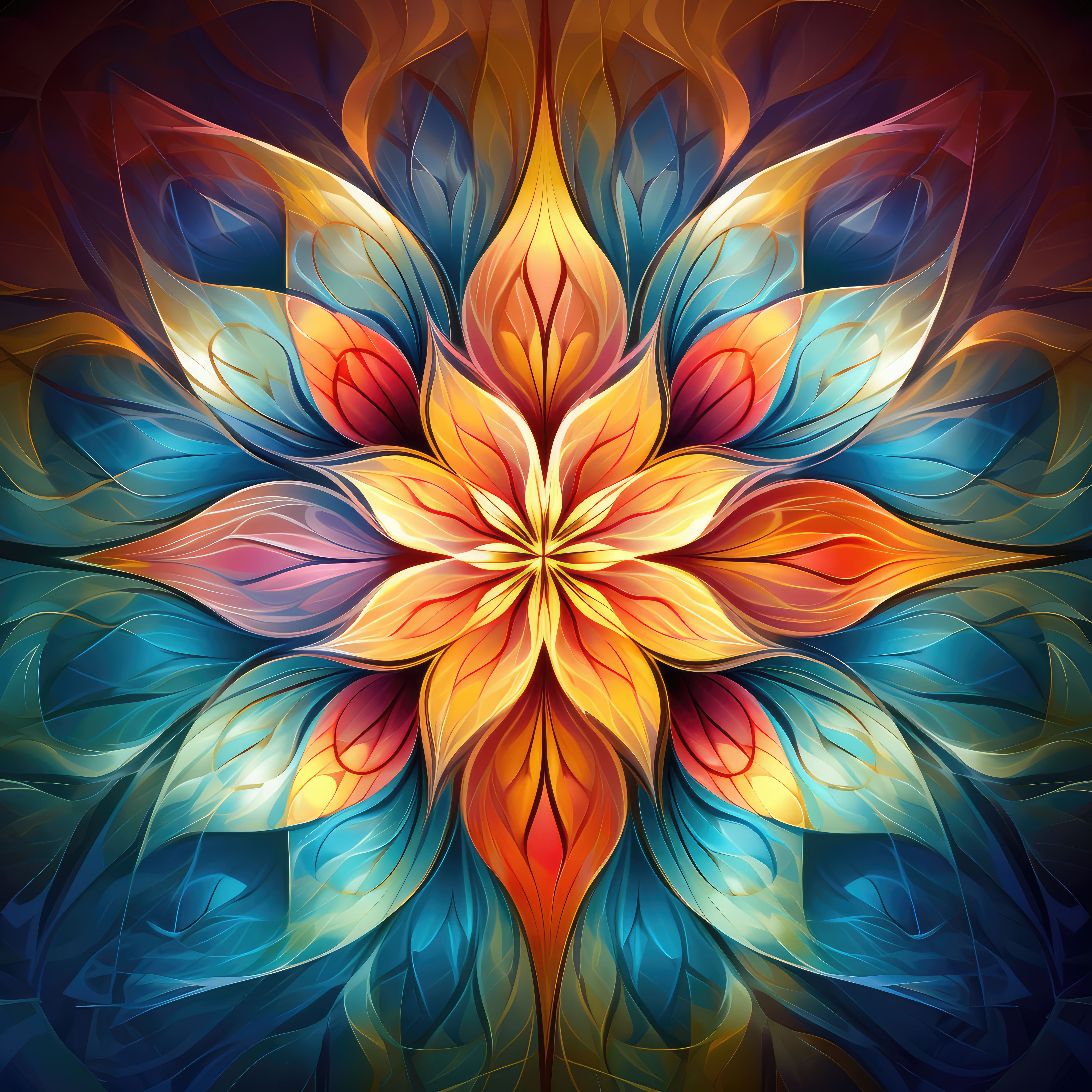 Preview for Kaleidoscope-flower-art-abstract-background-bedb6