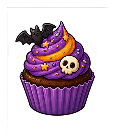 Preview for Haunted Cupcake Halloween Sticker