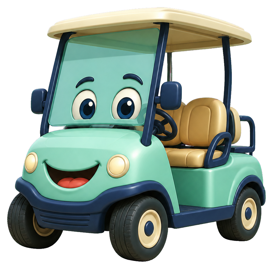 Preview for Friendly Golf Cart Character Sticker