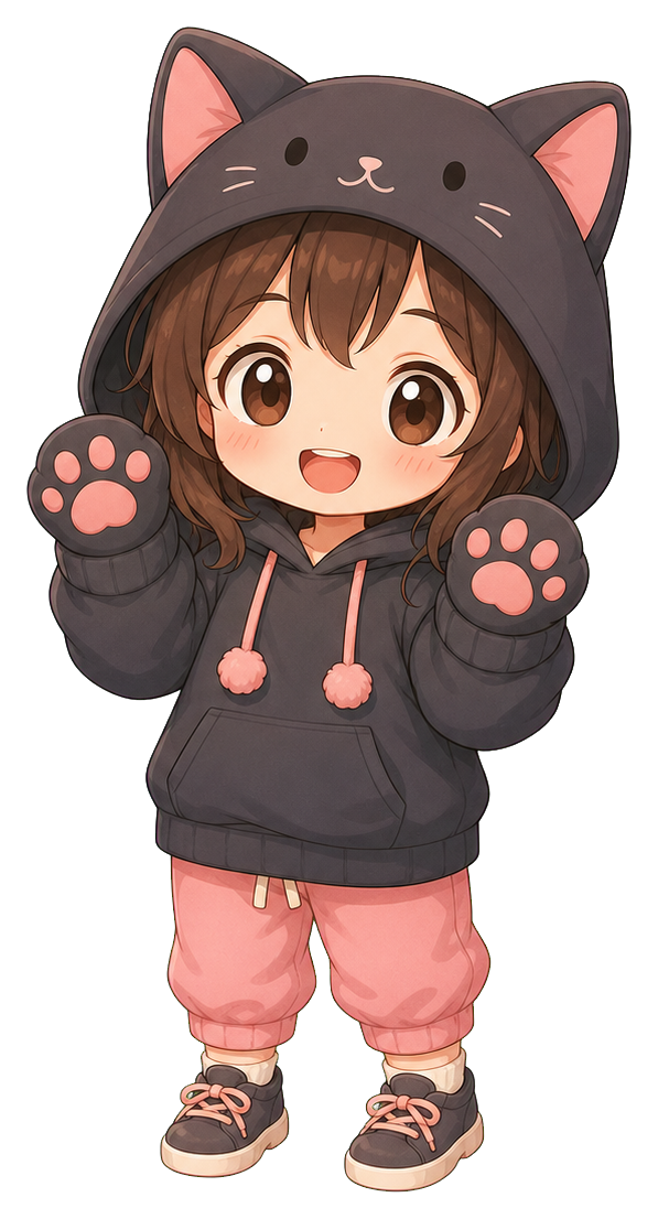 Preview for Chibi Cat Hoodie Sticker For Cute Designs