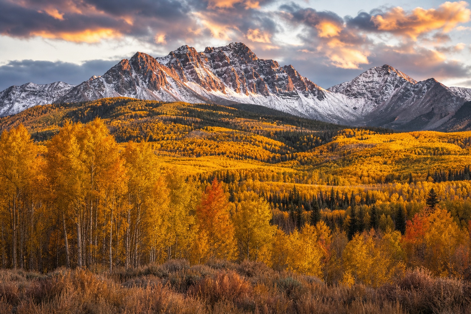 Preview for Autumn Mountain Landscape Stock Background