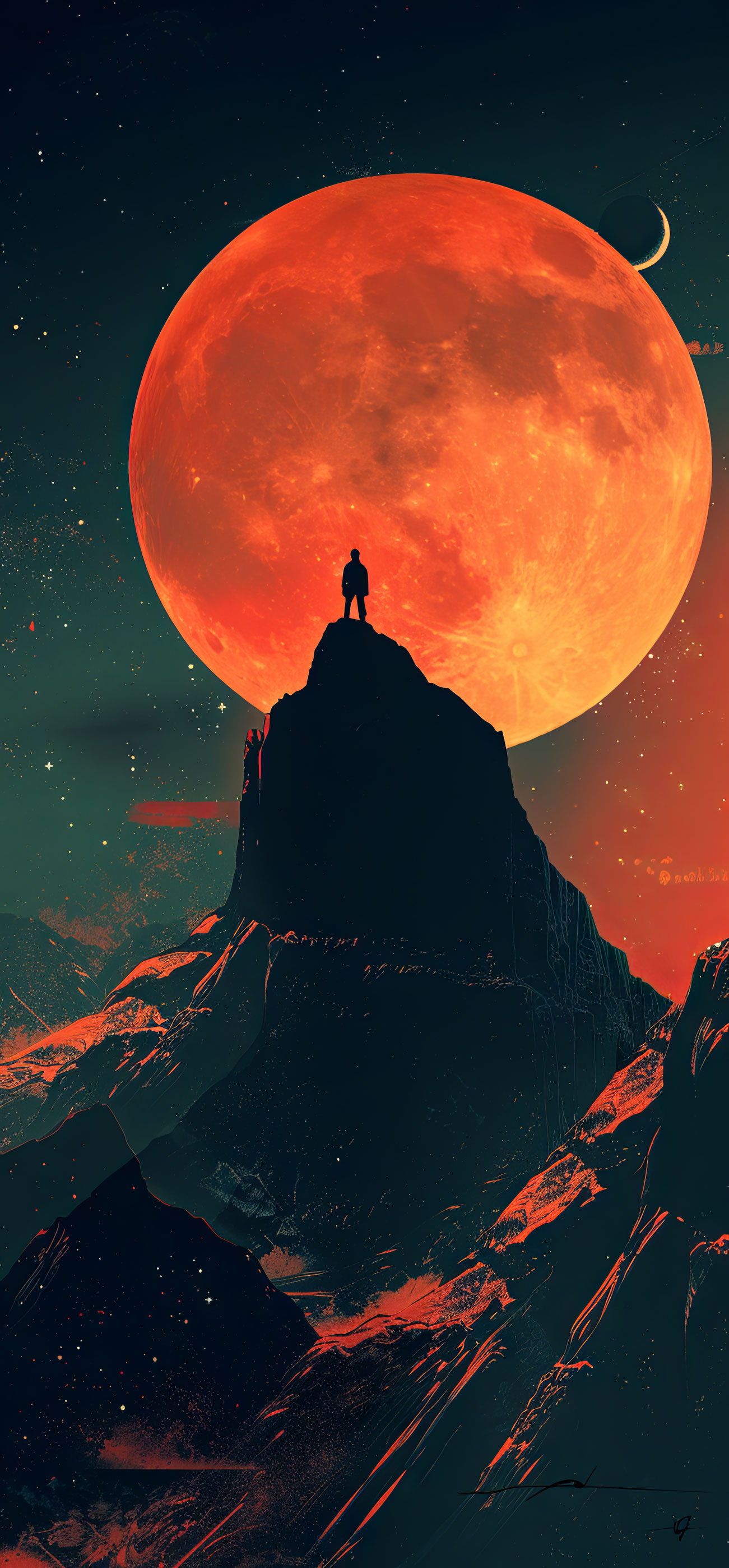 Preview for Crimson-moon-mountain-peak-astrophotography-phone-background-23d5c