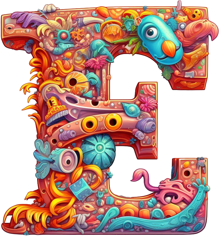 Preview for Decorative-letter-e-silly-letters-sticker-e912c