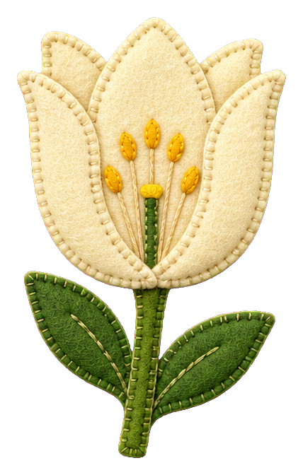 Preview for Cream Felt Tulip Sticker