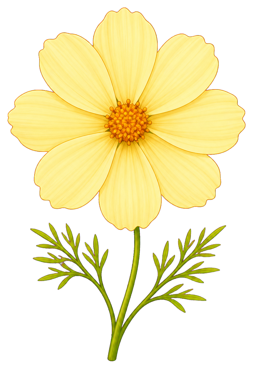 Preview for Yellow Cosmos Stem Sticker For Floral Designs
