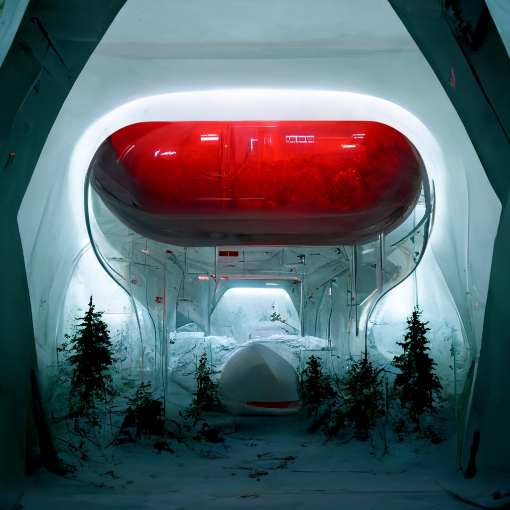 Preview for Futuristic-snowy-tunnel-design-ai-images-background-d029c
