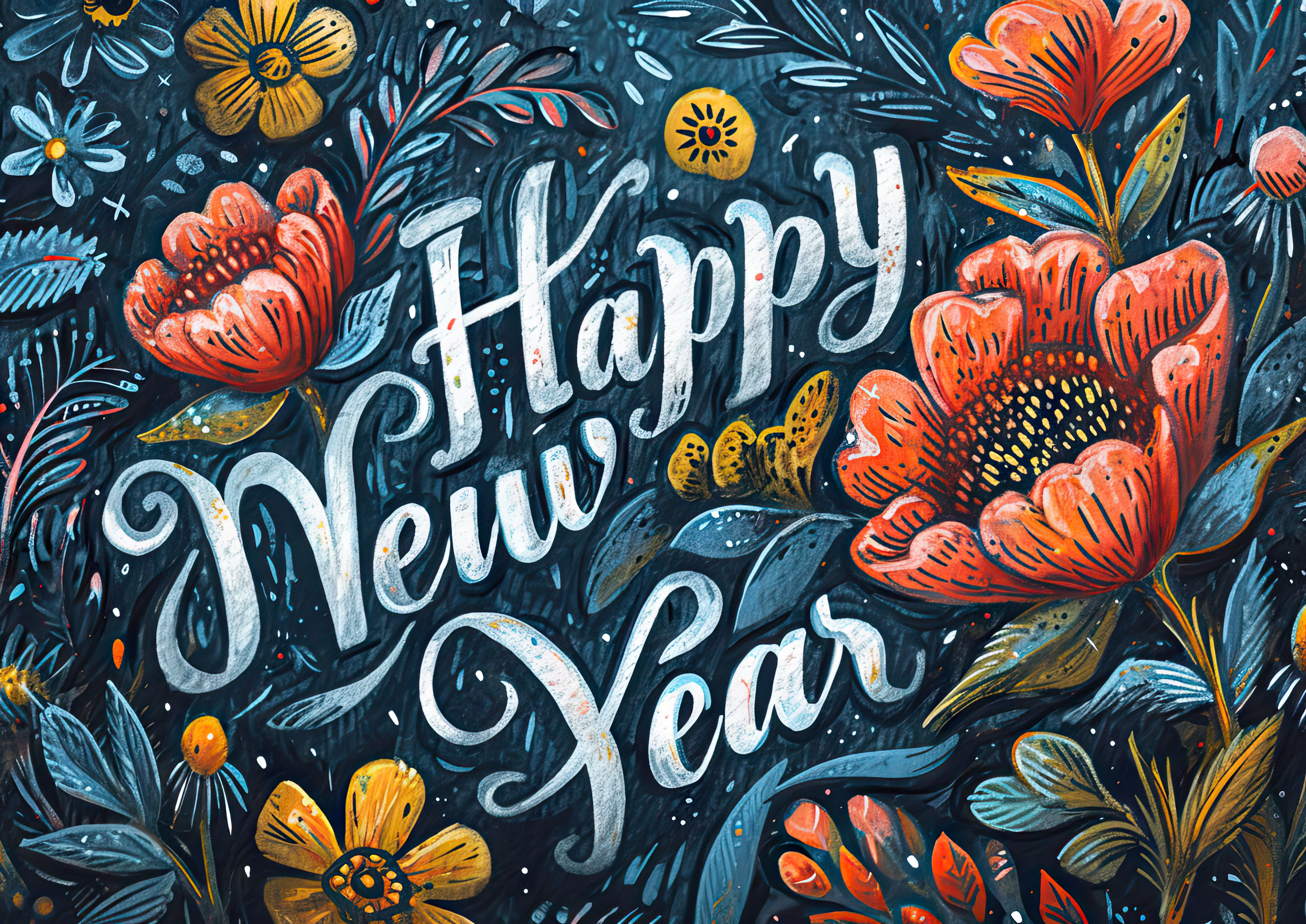 Preview for Happy-new-year-floral-wishes-background-bf1c3