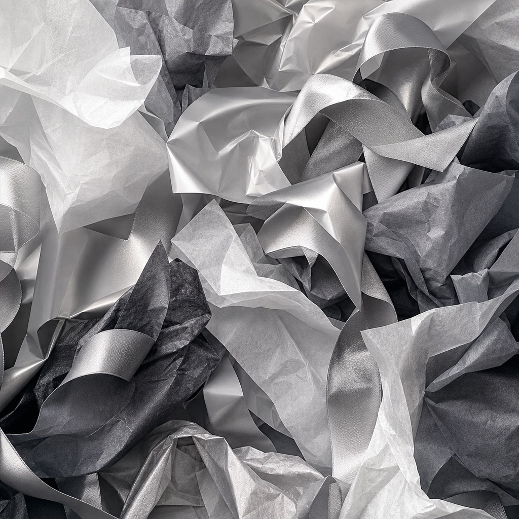 Preview for Monochrome Silver Tissue Folds Background