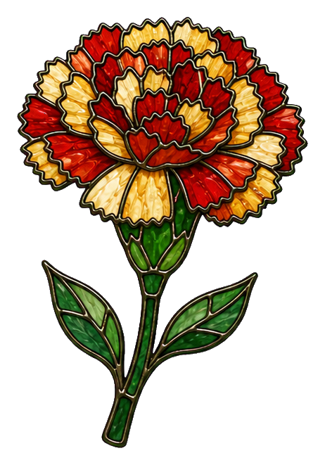 Preview for Stained Glass Carnation Sprig Sticker